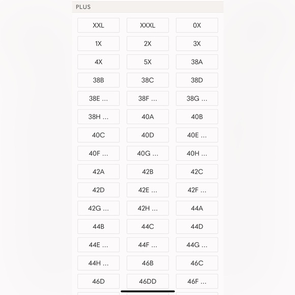 SIZES NOT IN SIZE FILTER 50G 38J 42i 30J 30M 44H 44K XXXXL #mysize #mybrasize - Picture 5 of 16